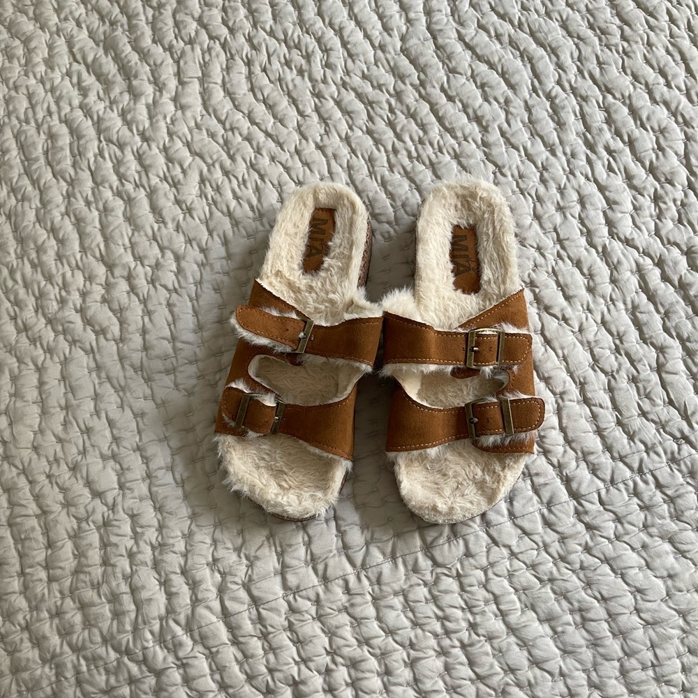 MIA Brown and Cream Sandals